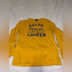 Polo PE Ralph Lauren Youth 18-20 (Men’s Size S) Long Sleeve Shirt Yellow